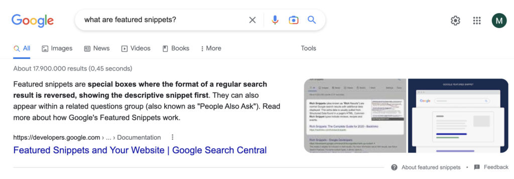 what are featured snippets answered as a featured snippet